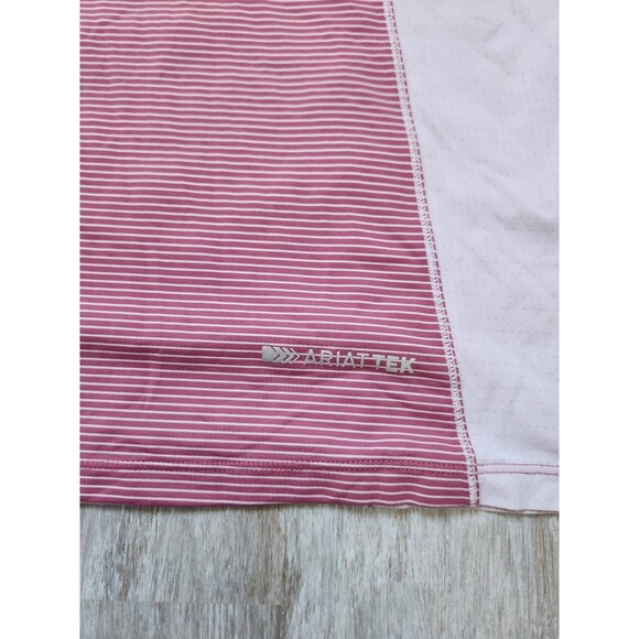 Ariat Tek Heat Series Womens Tri Factor 1/4 Zip Baselayer Red Clay Stripe Sz XL - Picture 7 of 7